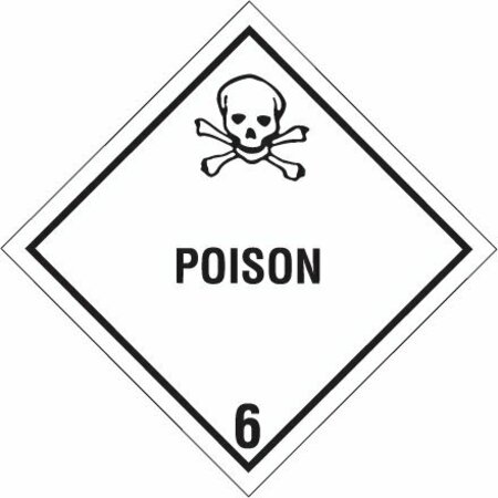 BSC PREFERRED 4 x 4'' - ''Poison - 6'' Labels S-7216